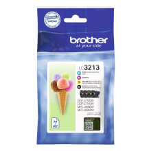 Brother LC-3213BK/LC-3213C/LC-3213M/LC-3213Y Inkjet Cartridge, Black/Cyan/Magenta/Yellow, Multi-Pack, High Yield, Includes 4 x Inkjet Cartridges, Gen