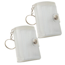 Waterproof 2Inch Photo Album with Keychain 20Photo Pockets Tear Sparkling white 2Pcs