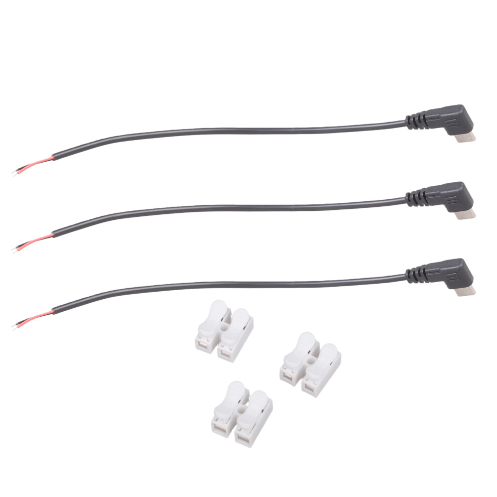 Usb C Pigtail Cable 5V Usb Type C Male Plug To 2 Pin Bare Wire Extension Power Elbow 7695001225243