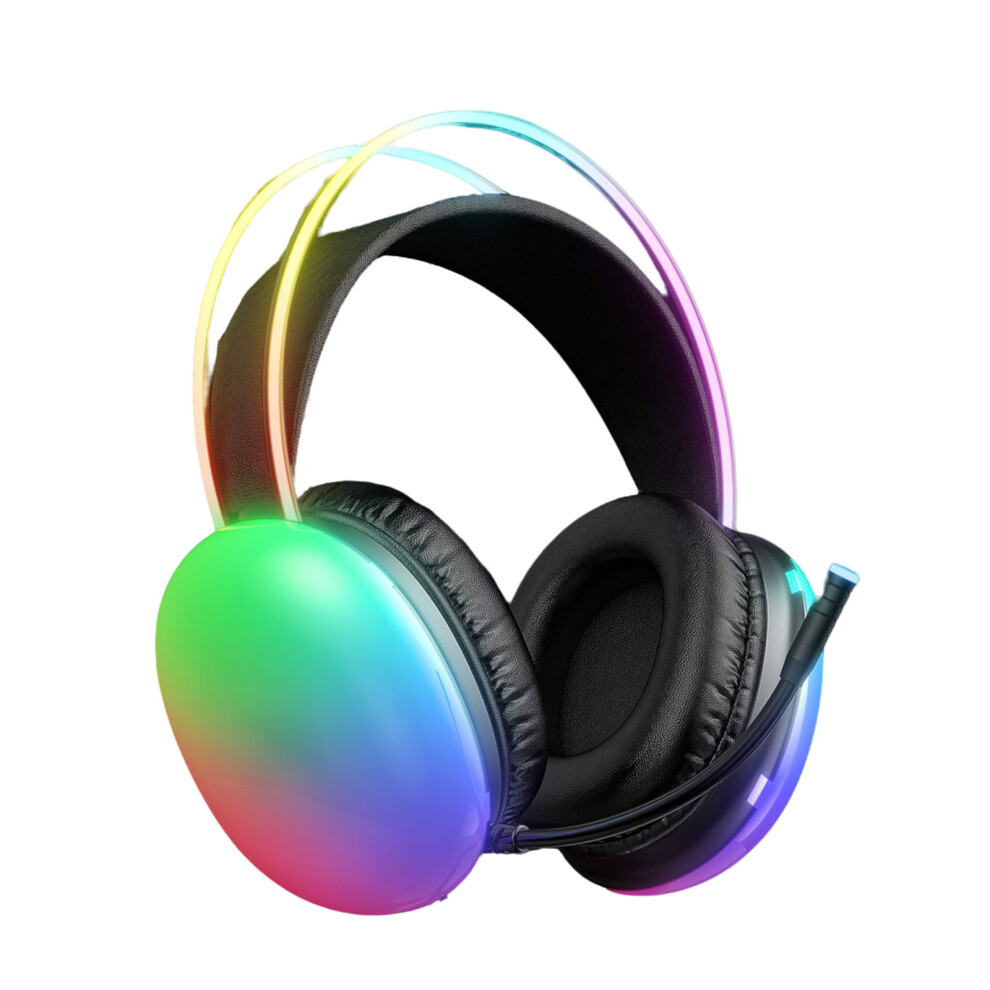 Gaming Over Ear Headphone Adjustable Headband Headphone Headset With Microphone Black 7695001225731