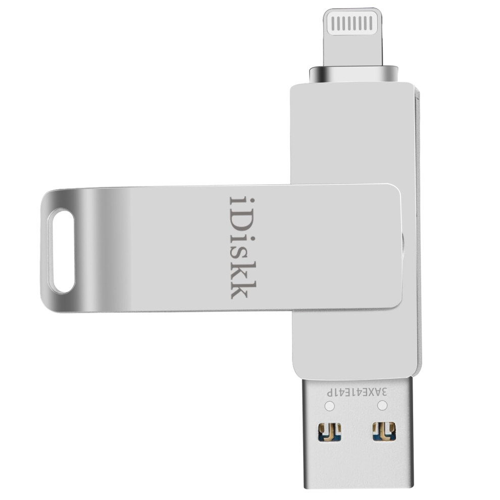 Idiskk Mfi Certified 128Gb Photo Stick For Iphone,Ipad Pc And Mac, Iphone Memory Stick For Photos Video,Automatic Backup External Lightning Storage U 5009226513252