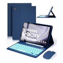 LAMA Backlit Keyboard Case and Mouse for Galaxy Tab A11+/A11 Plus 2025 11" (SM-X310/SM-X315/SM-X236), UK Layout Bluetooth Keyboard with Pen Holder fo