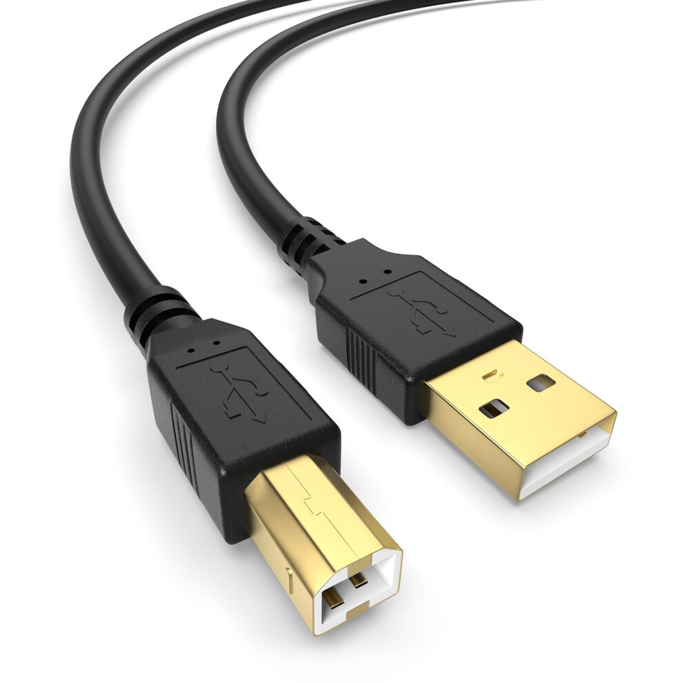 Sinoacc Usb A To Usb B 2.0 Printer Cable High Speed Usb B Cable Cord Compatible With Hp Canon Dell Epson Brother Lexmark Xerox Piano Dac And More, Go 5007797496530
