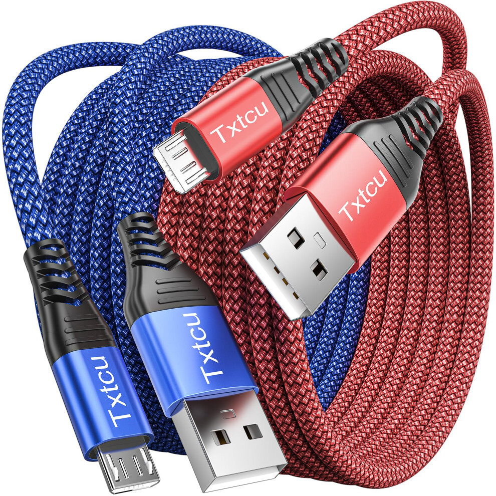Txtcu Micro Usb Cable [2Pack 3M], Long Charger Android Braided Ps4 Controller Charging Compatible For Samsung Galaxy S7/S5/J3/J5/J7,Huawei,Htc,Lg,Ps4 5008425383079