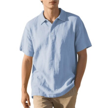 Mens Collared Short Sleeve Shirts for Men Linen Casual Summer Classic Collar Shirts Light XL
