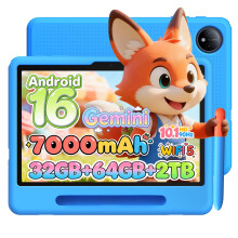 Luzglo P10 Kids Tablet 3-7 Years Old, Android 16 Tablet, 10 Inch Tablets, Gemini AI, 90Hz, 32GB RAM+64GB ROM, 7000mAh/5G WiFi/Face ID, Kids Tablets w