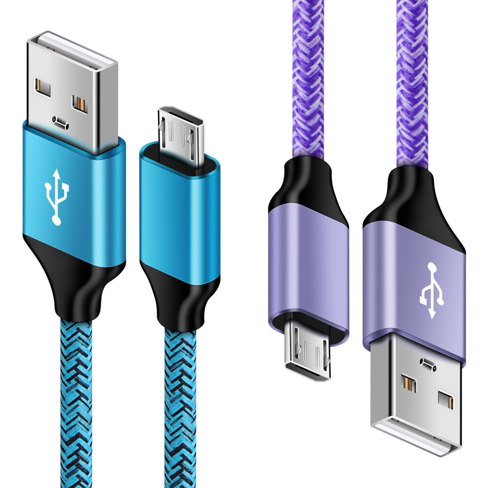 Micro Usb Charger Cable Fast Charging, 2Pack [0.5M+1.8M] Android Charger Cable Usb Micro Phone Charger Nylon Lead For Samsung Galaxy S7 Edge S6 S5 J7 5006789361108