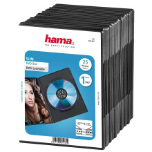 Hama Slim DVD/CD Jewel Case Pack of 25 | Black