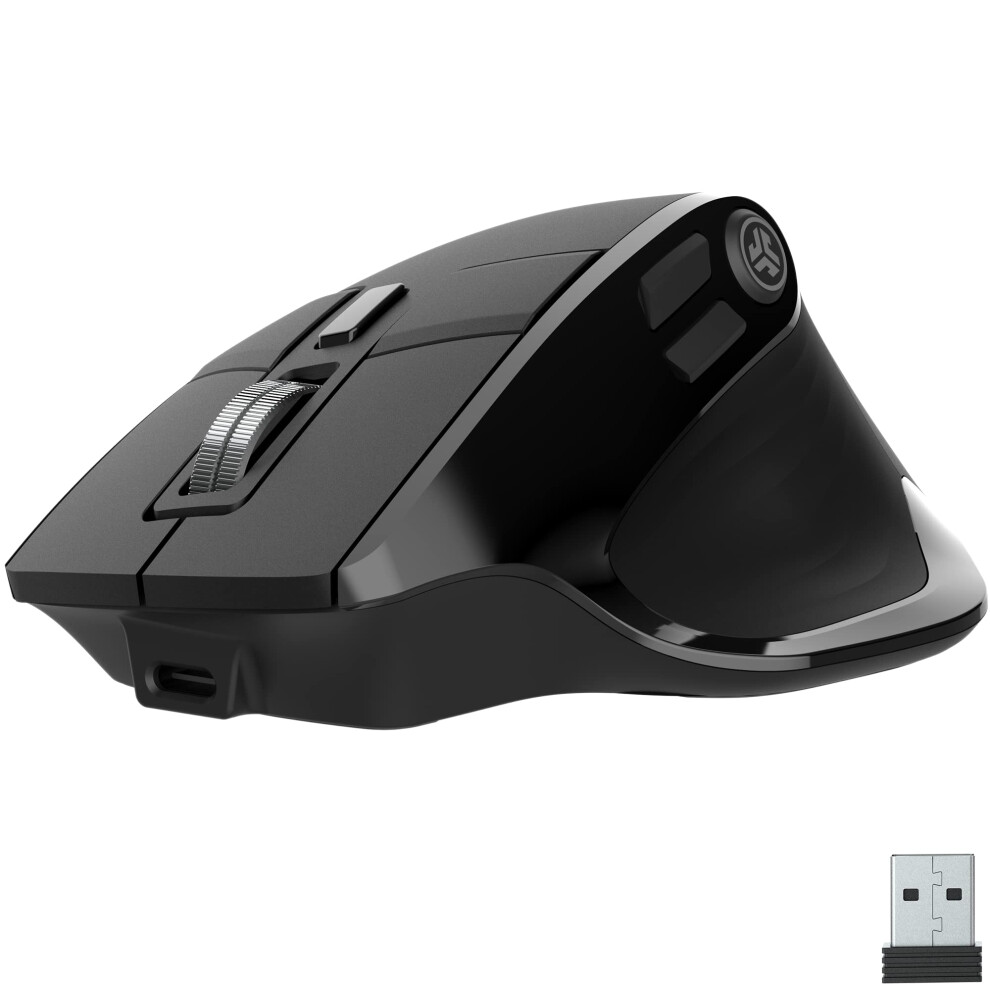 Jlab Epic Bluetooth Mouse, Rechargeable Wireless Mouse With Oled Display - Tri-Mode (Bt 5.2/5.2/2.4Ghz) With Usb-Dongle, Multi Device, Silent, For La