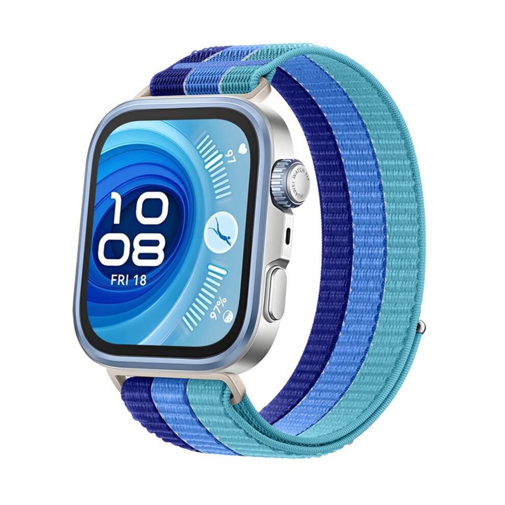 Nylon Braided Smartwatch Band Wriststrap Replacement Wristband For Fit 3 Blue 7695001191296