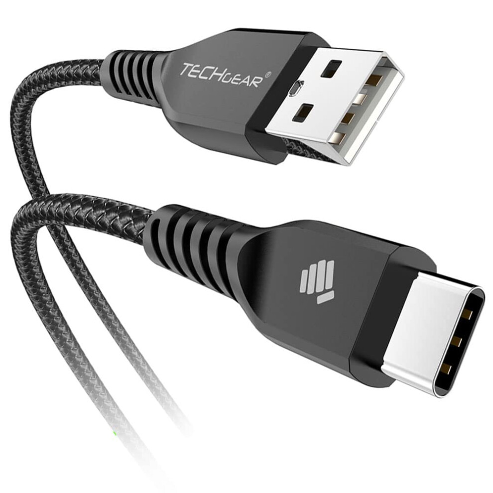 Techgear Strong High Durability Braided Usb-C Charging & Data Cable (30Cm/1Ft) For Usb Type-C Compatible With Ipad Pro 11" 12.9" 13" 2025-2018, Mini 5006611258101