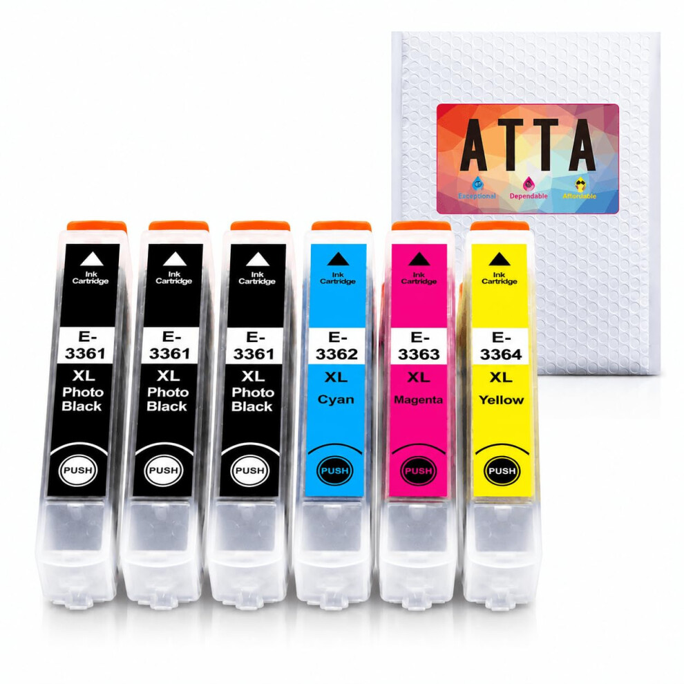 Atta 33XL Ink Cartridges For Epson 33 33XL Ink For Epson Expression Premium Xp-900 Xp-830 Xp-7100 Xp-645 Xp-640 Xp-635 Xp-630 Xp-540 Xp-530 2 1 Black 5000052485386