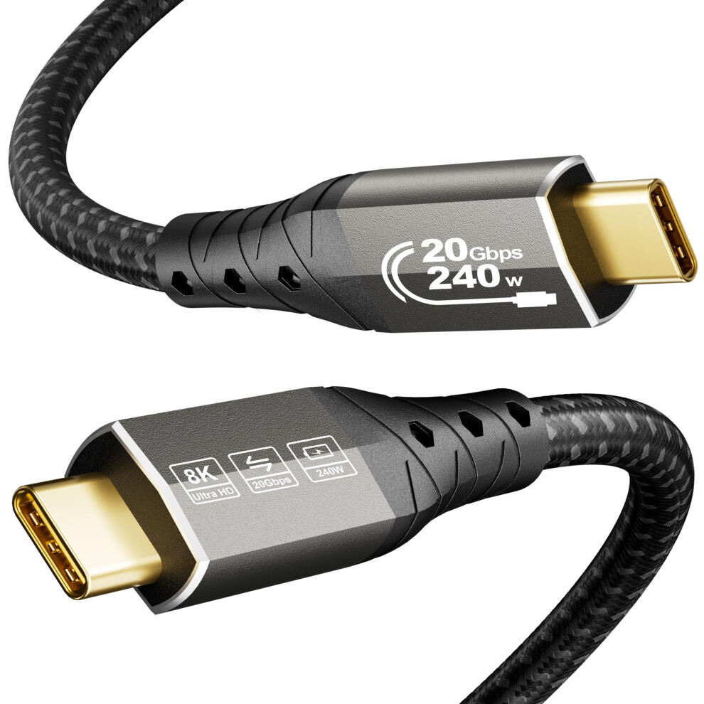 Ziknydo Usb C Data Cable 1M, Usb C 3.2 20Gbps Data Transfer, 8K@30Hz, 4K@60Hz/ 144Hz Usbc To Usbc Video Cable, 240W Fast Charge Type C For Thunderbol 5006794930535