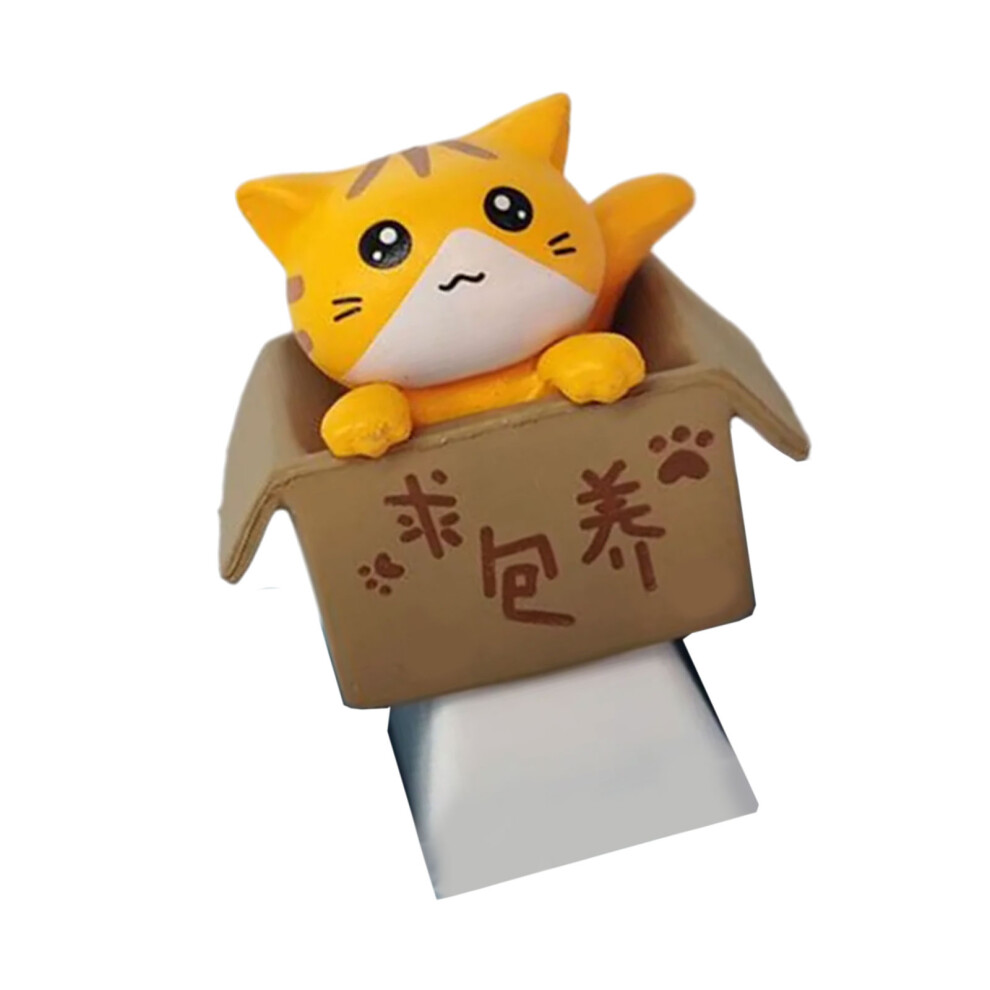 Handmade Cartoon Kitten Keycap Unique Design Crossed Stem For Mechanical Cat Yellow 7695001248624