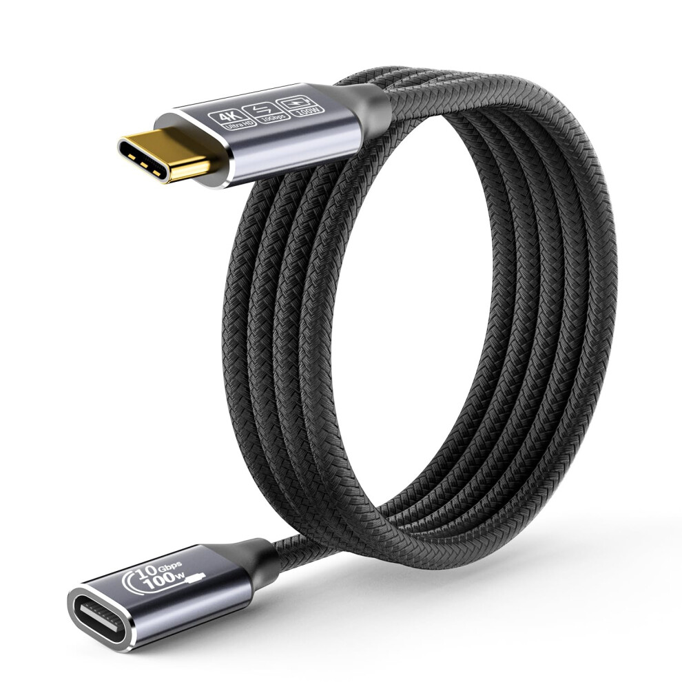 Cakoble Usb C Extension Cable 3M,[10Gbps 4K@144Hz] Usb C 3.2 Extension Cable 10Gbps Usb Type C 100W Fast Charge Data Transfer 4K@144Hz Video Display 5009501652256