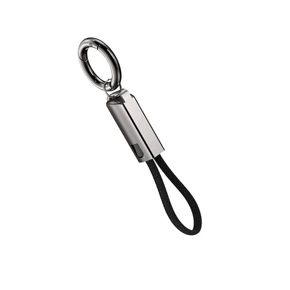 Keychain Usb C To C Fast Charging Cable Pd65w 3A Zinc Alloy For Mobile Devices Black 7695001192248