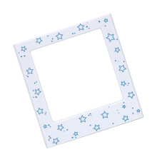 ABS Construction Magnetic Photo Holder Square Shape Ensures Photo blue hollow stars