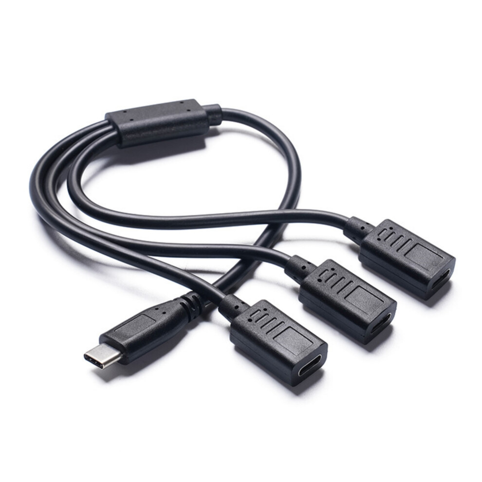 Usb C Male To Triple Type C Female Splitter For Charging And Data Transfer 7695001217965