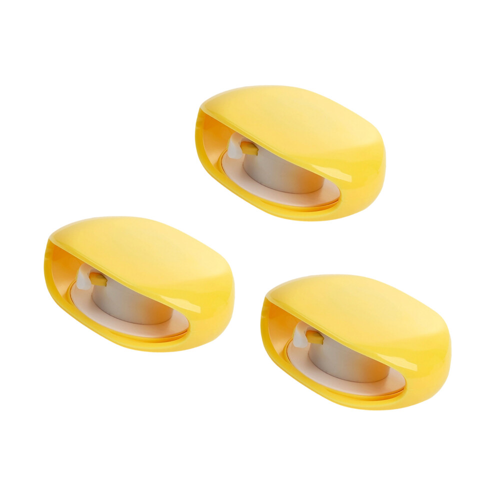 3Pcs Earphone Automatic Retractable Cable Winder Fixed Wire Winder Retractable Yellow 7695001203708
