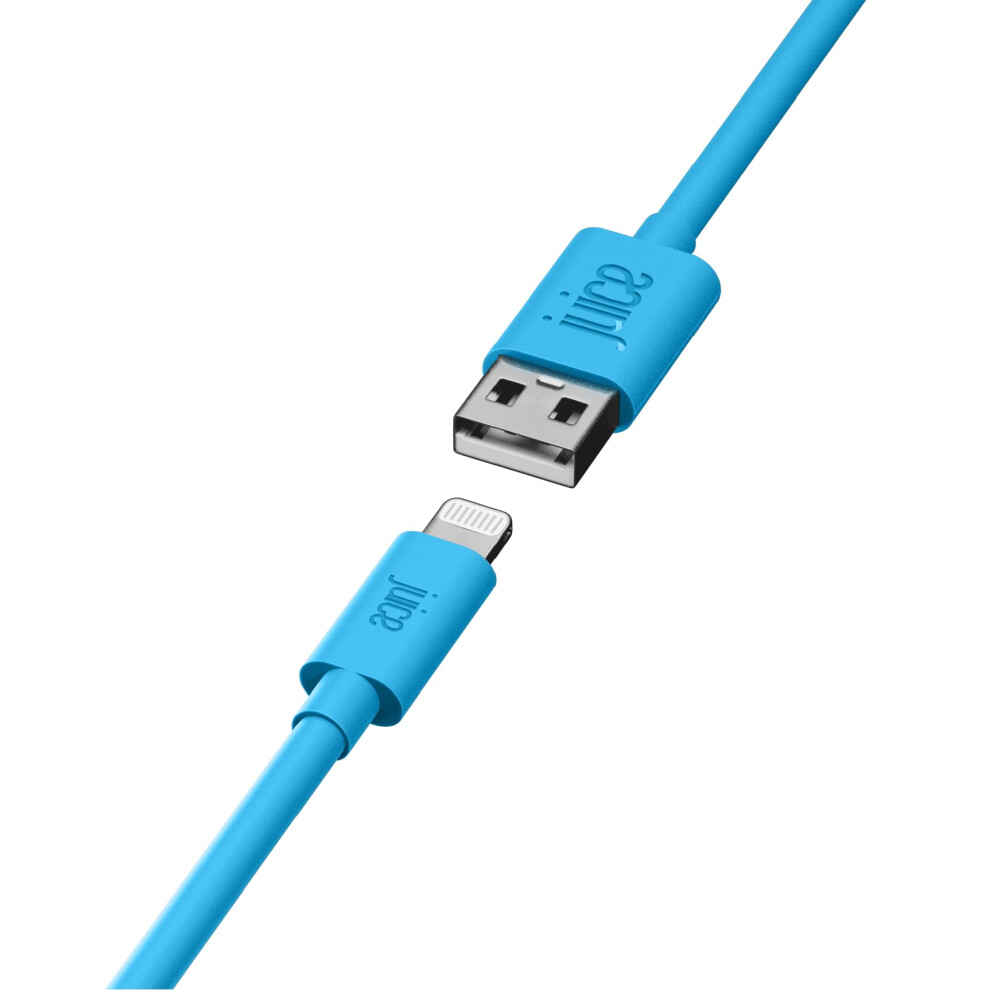 Juice Apple Iphone 11, Pro, Iphone X, Xr, Iphone 8, 7, 6, Se, Ipad Lightning, Charge & Sync Cable, 2M, Aqua 5008318810255