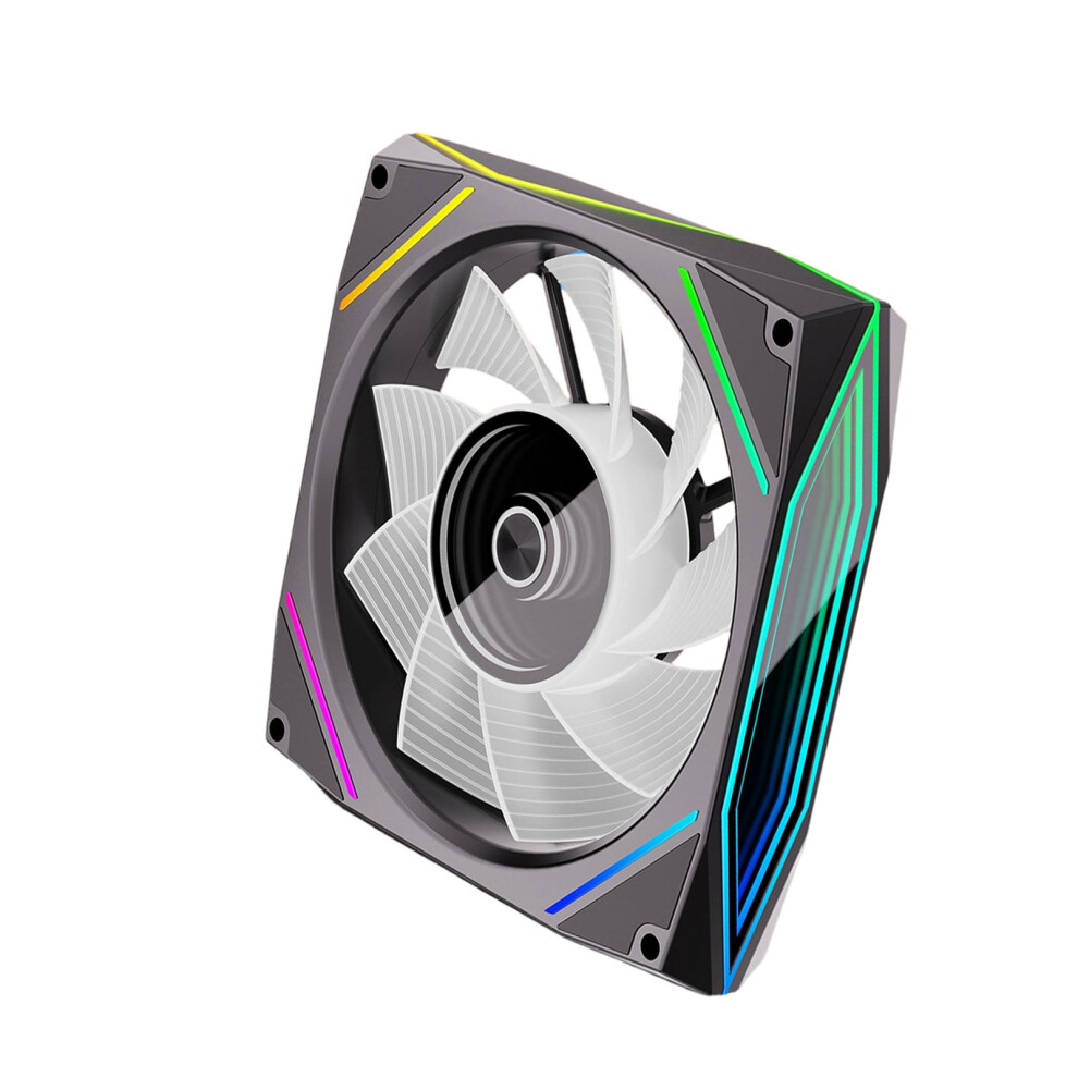 12X12cm Asynchronous Control Fan For Pc Cooling Customizable Reverse Side Light/Black 7695001207171