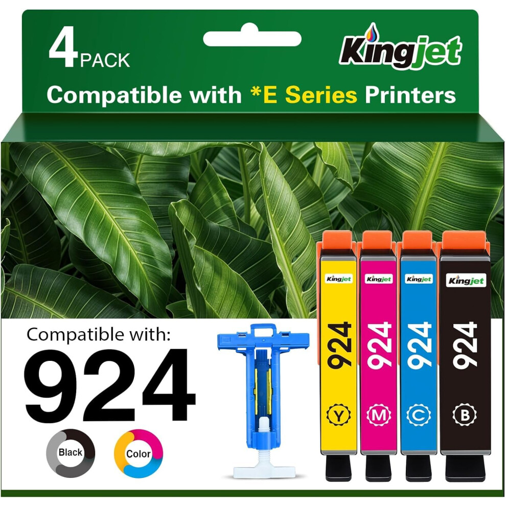 Kingjet 924 Ink Cartridges Replacement For Hp 924 For Hp Officejet Pro 8120E Officejet Pro 8122E 8124E 8125E 8132E 8134E 8135E 8130E 8138E 8139E All- 5007800227069