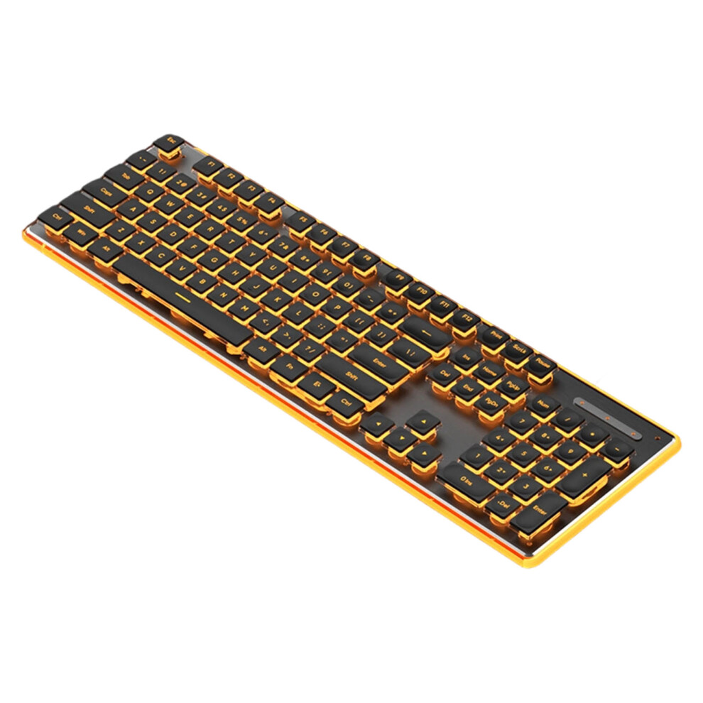 Silents Mechanical Feel 104Key Cord Keyboards Usb Backlit Waterproof For Laptop Orange 7695001187671