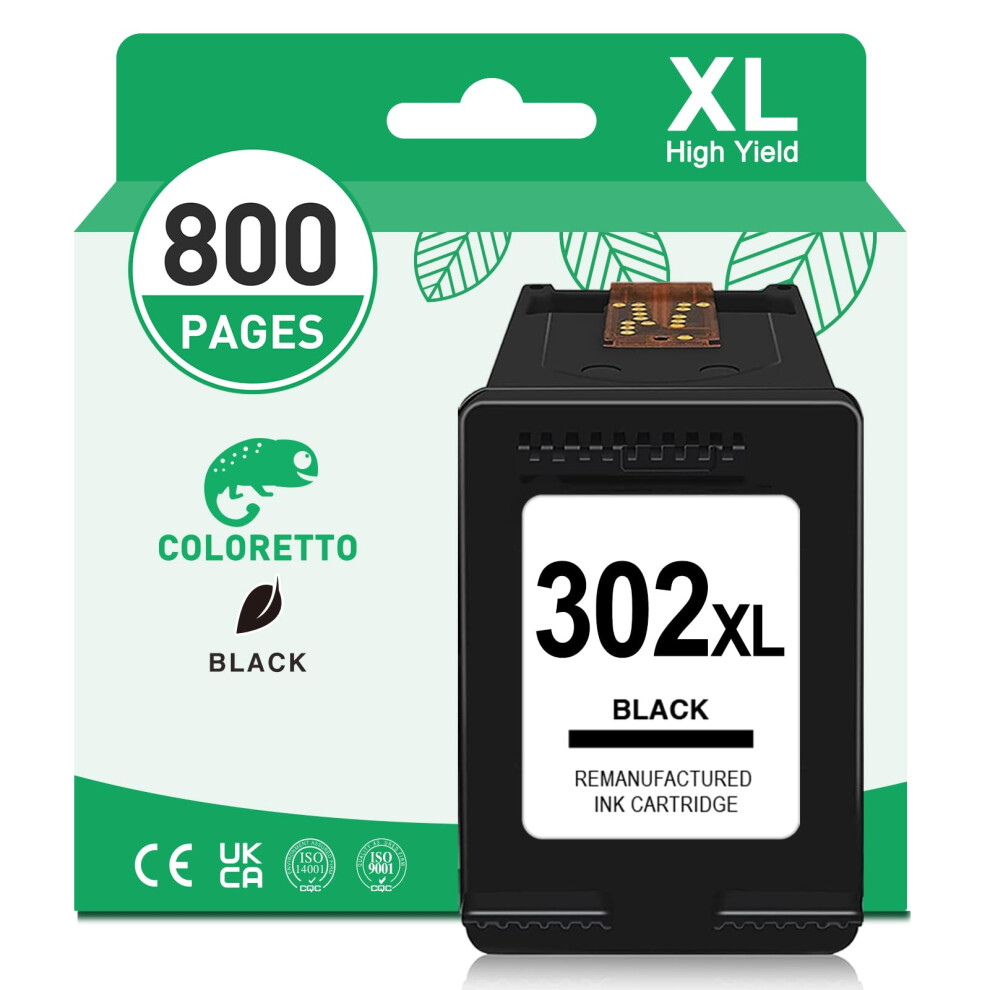 Coloretto 302 Xl Ink Cartridge For Hp 302 Envy 4527 4524 4520 4523 4522 Deskjet 3636 3630 3637 2130 Officejet 3830 5230 3831 Printer Ink For 30 Black 5003261883905