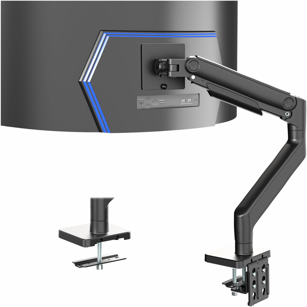 Vivo Heavy Duty Aluminum Monitor Tension Arm Premium Desk Mount Stand, Up To 49 Inch Screens, Black, Stand-V101v