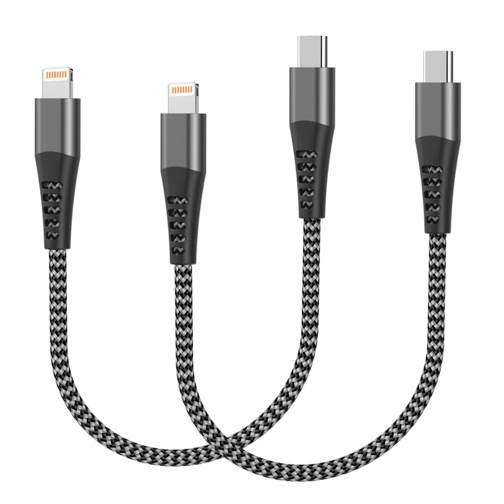Usb C To Lightning Cable Short 30Cm 2Pack, Usb C Iphone Fast Charger Cable 0.3M Nylon Type C To Lightning Cable Mfi Certified Apple Charger Lead Fast 5001507652360