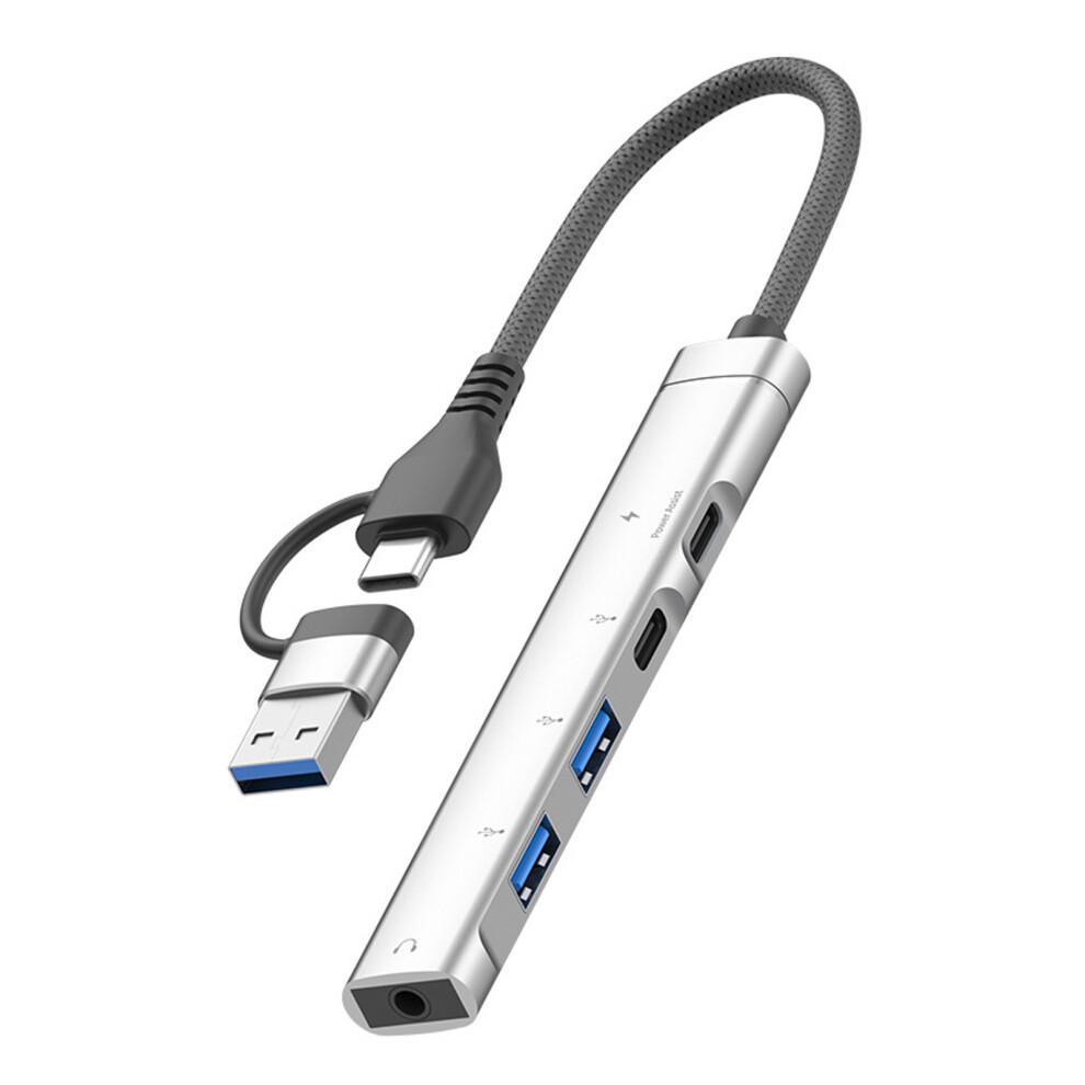 Multiports Usb C Hubs Fast Data Transfer Adapters For Travel Workstations Setups Silver 7695001249249