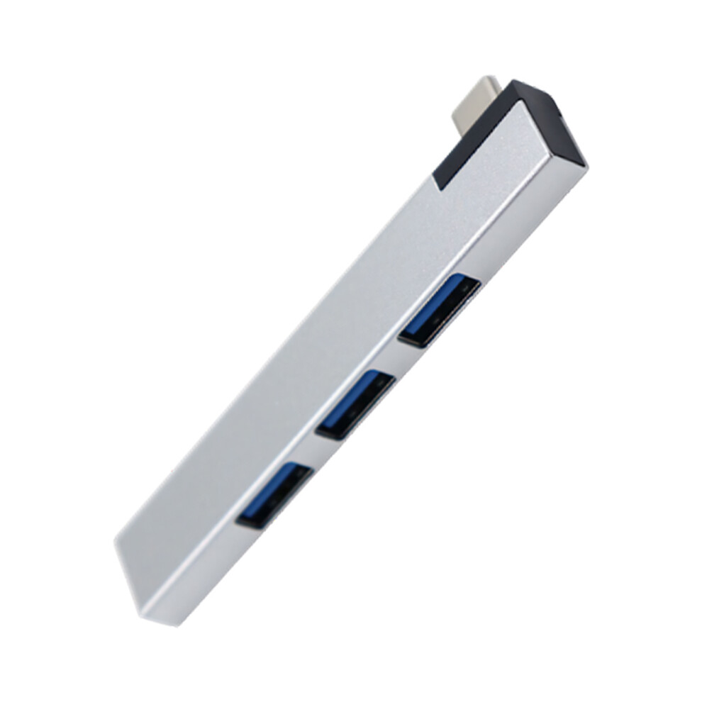 Portable Type C To 4 Port Usb Expansion Dock Data Transfer Expander Fast Usb3.0 Silver 7695001159562
