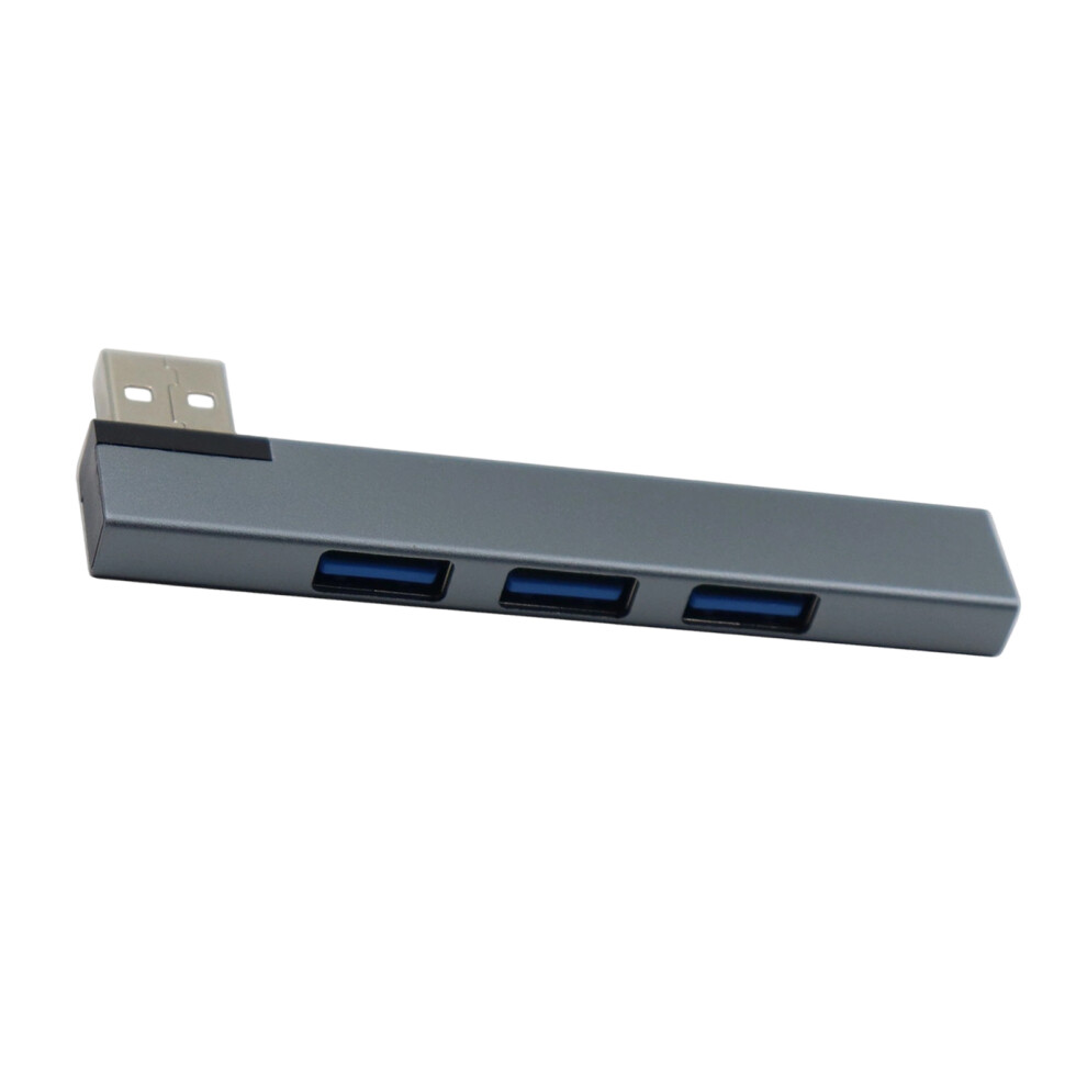 90 Degree Usb Hub Docking Station 4 Port Usb3.0 Data Transfer Expander Grey 7695001159326