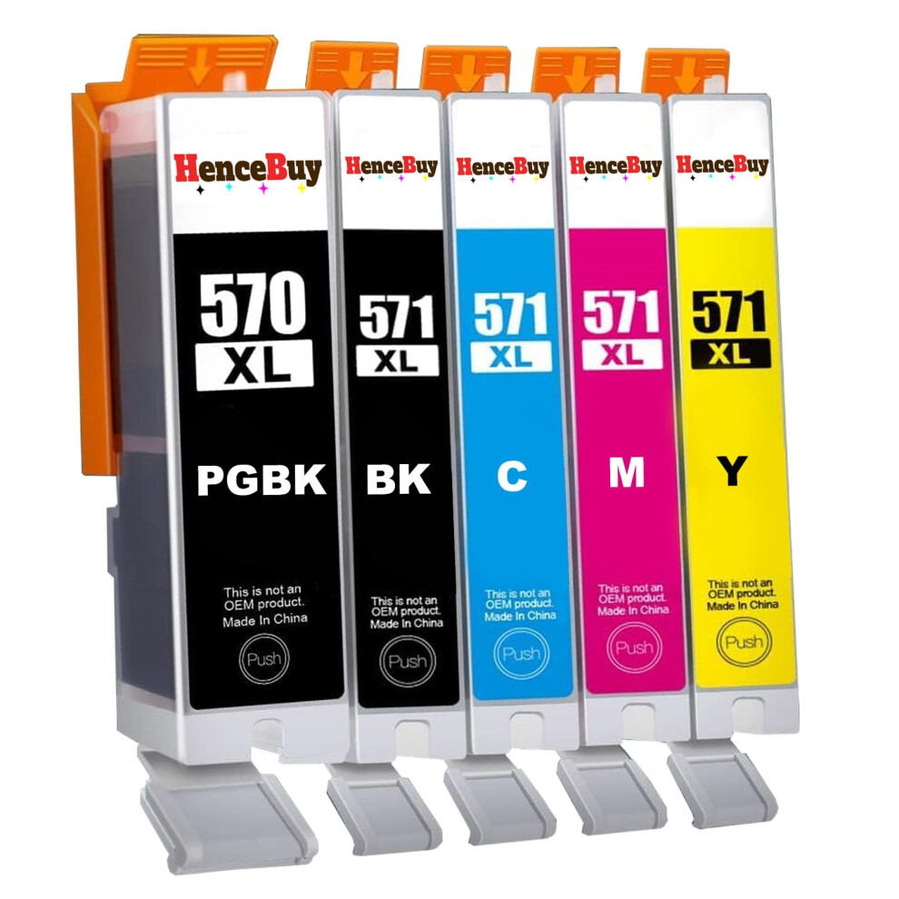 Hencebuy Pgi 570XL Cli 571XL Ink Cartridges Compatible For Canon 570 571 Xl For Pixma Mg5750 Mg5700 Mg5751 Mg6851 Mg6850 Mg7750 Ts5050 Ts5051 Ts5000 5005525136949