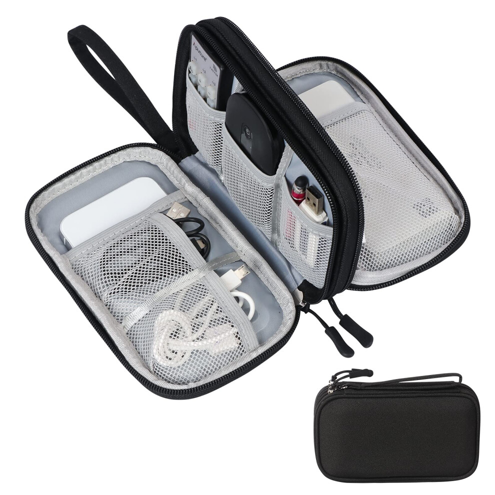 Simpolor Travel Cable Organiser Bag,Double Layer Tech Pouch For Charger,Lightweight Carry Case Travel Essentials Gadget Bags For Business Trip,Daily 5006591650209