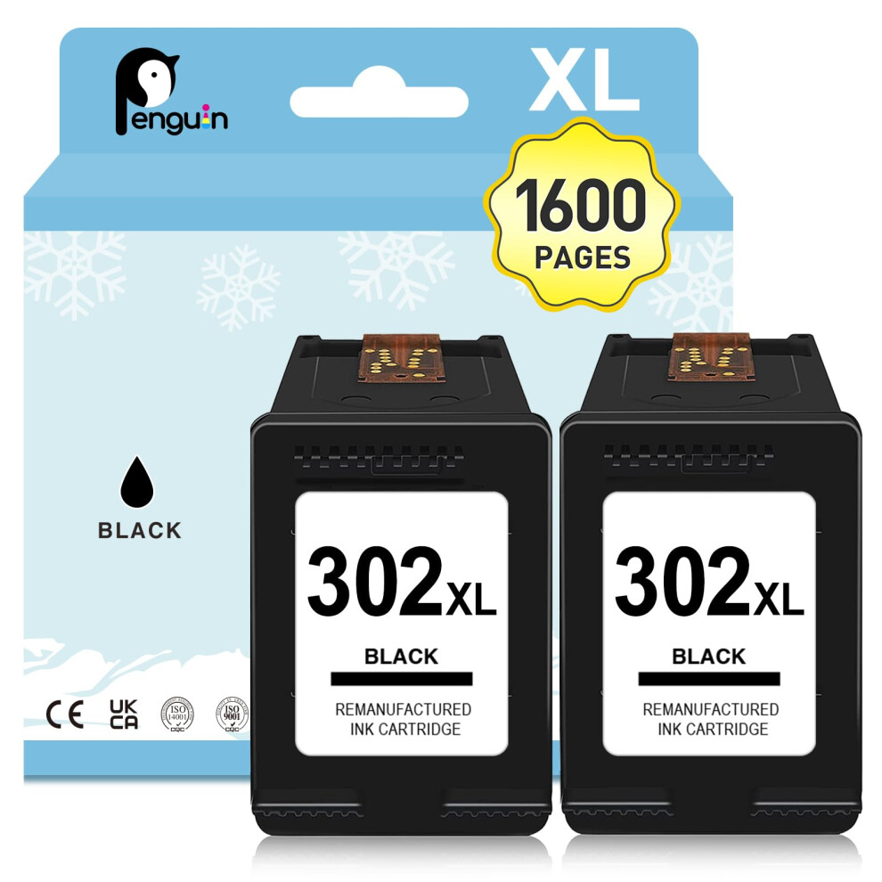 Photos - Printer Part Penguin 302 XL Ink Cartridge Black for HP Deskjet 3637 3630 2130 