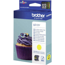 Brother LC-123Y Inkjet Cartridge, Yellow, Single Pack, High Yield, Includes 1 x Inkjet Cartridge, Genuine Supplies