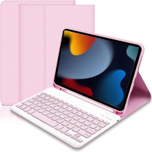 Case with Keyboard for iPad 9th Generation 2021/8th Gen 2020/7th Gen 2019 10.2" , Case with Detachable Wireless Keyboard for iPads 10.2 inch, UK layo