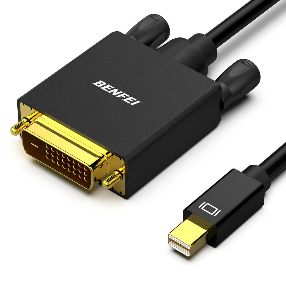 Benfei Mini Displayport To Dvi Cable, Mini Dp To Dvi 3M Cable Male To Male -Plated Cord For Macbook, Imac(Lg51) Surface Pro And Laptop Gold 5002597580106