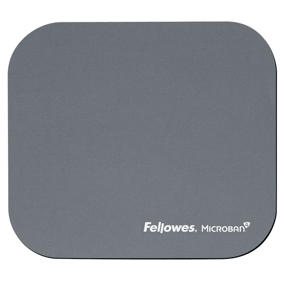Fellowes Mouse Mat With Non-Slip Rubber Base - Mouse Pad With Antibacterial Protection - Suitable For Both Optical And Laser Mice - 199 X 232 X 2Mm