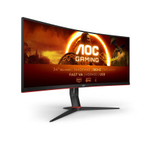 AOC CU34G2XPD/BK 34 inch UW-QHD Gaming Monitor Curved, 180Hz, Fast VA Panel, 1ms MPRT, Adaptive Sync, HDR400, FreeSync Premium, (3440x1440 HDMI 2x 2.