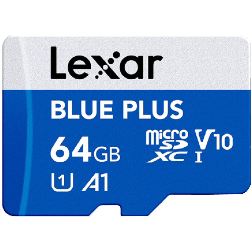 Lexar Blue Plus 64Gb Microsd Memory Card Uhs-I With Sd Adapter, Up To 100Mb/S Read C10 / A1 / U1 / V10 Microsdhc