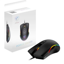 MSI FORGE GM300 Gaming Mouse - 7200DPI Optical Sensor, Symmetrical, 10M+ Click Switches, 7-Buttons, 8ms Latency, RGB LED, 118g - Wired