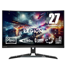 Lenovo Legion R27qc-30 | 27" QHD Curved Gaming Monitor | 180Hz, 0.5ms MPRT, Speakers, EyeSafe, VESA
