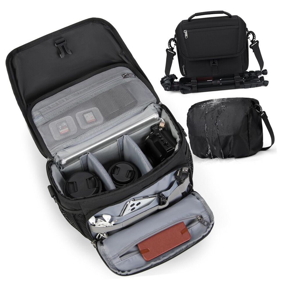 Photographer Shoulder Bag Adjustable Length Secure Closure Compartments 7695001245081