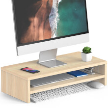 FITUEYES Monitor Stand, Monitor Riser, for Desk Office Home, Oak, 54cm