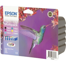 Epson T0807 Hummingbird Genuine Multipack, 6-colours Claria Photo HD Ink Cartridges