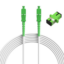 OFFCUP 10m/32.8ft Network Fibre Optic Cable SC/APC to SC/APC OS2 Simplex Singlemode 9/125μm LSZH FTTH 3.0mm Patch Cord Fiber Cables with Adapter Coup