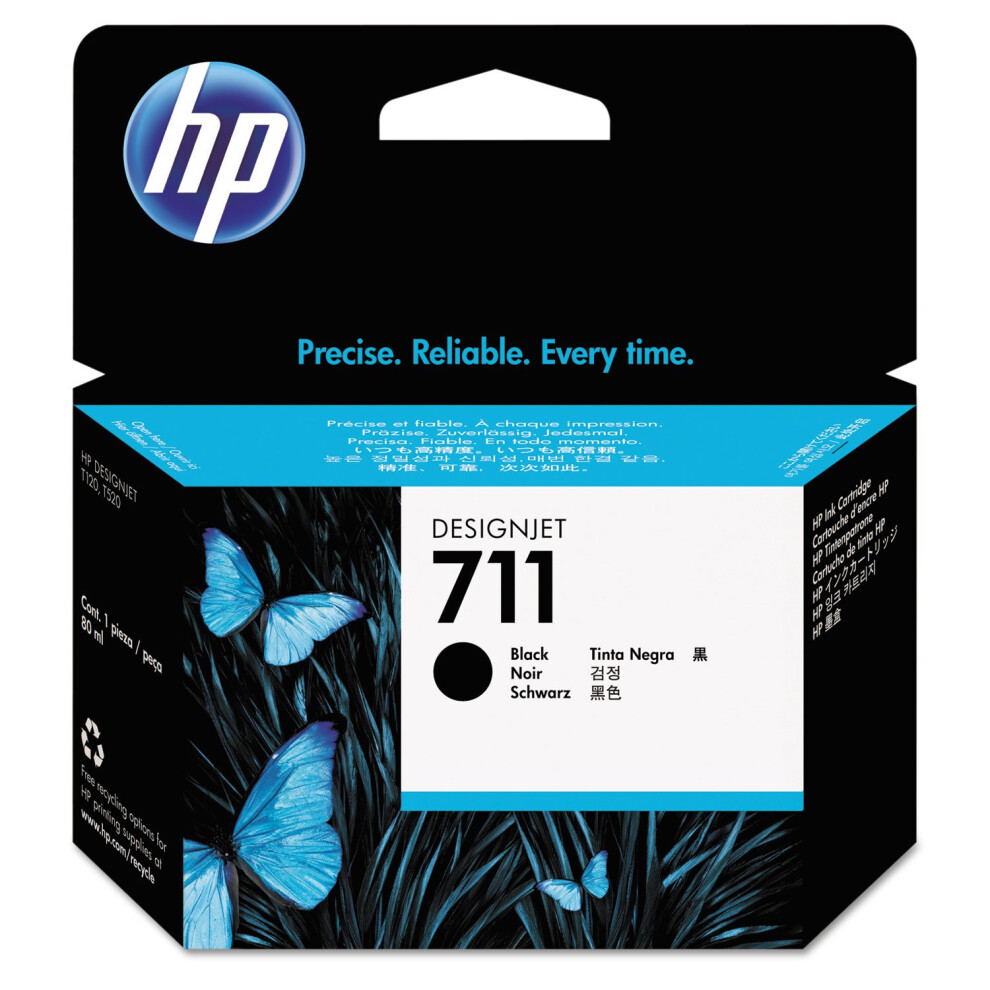 Hp Cz133a 711 80Ml Ink Cartridge For Designjet T120/T520 Large Format Inkjet Printers - Black