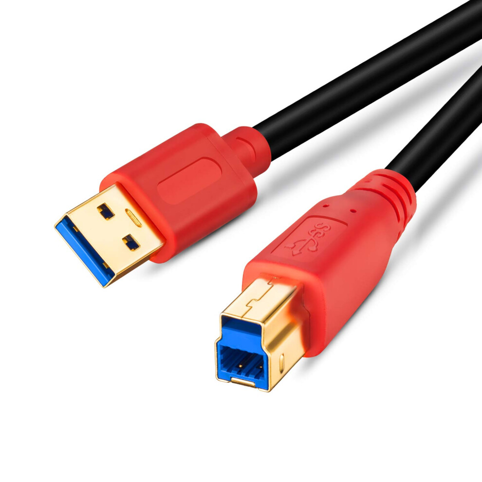 Tanqy Usb 3.0 Cable A Male To B Male 1M, Type A To B Male Compatible With Hard Disk Drive,Printers,Scanner,Usb Hub,Monitor And More.(1M/3Ft, ) Red 5002296839512